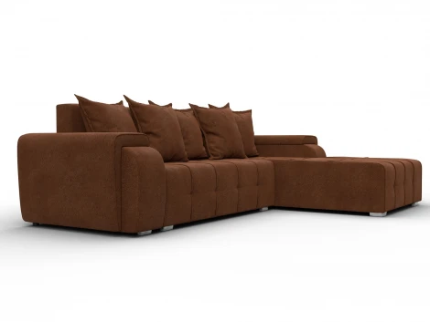 Диван угловой Лига-121 правый угол (ДСП,Брус,Велюр/Терракотовый) Лига Диванов 137353