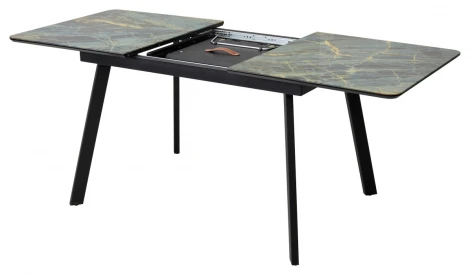 Стол АРУБА 140 ШТОРМ, стекло / ЧЕРНЫЙ