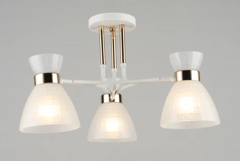 Потолочная люстра на штанге SL6753-3 WT+GD Мелодия Света SL1N 000080218