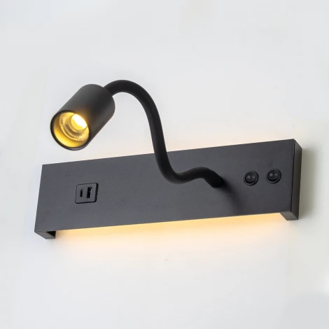 Настенный светильник LED с USB со спотом на гибкой ножке для чтения с выключателем Citilux Декарт CL704471 (220V)
