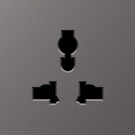 Накладка для розетки мультистандарт, со шторками 16A 250 В~, матовый титан Donel A07 DE11645