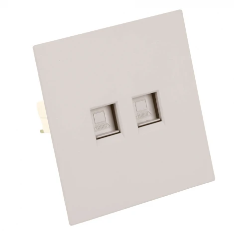Розетка компьютерная 2-местная RJ-45 (механизм) RST00-3111-08 пудровый жемчуг Stekker Мия 50481