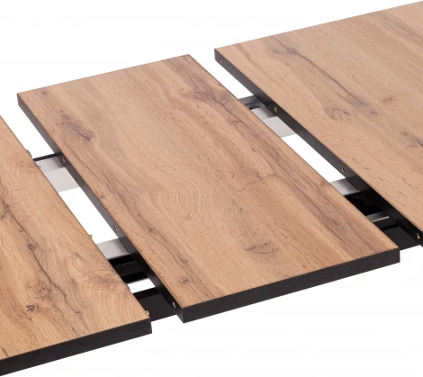 Стол MALTIDO ЛДСП/HPL/металл, 130 х 75+30 75 см, Дуб Вотан/чёрный Tetchair 19745