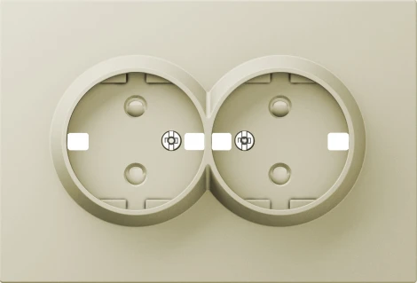 Накладка для розетки 2-й с заземлением, со шторками 16A 250 В~, шампань Donel A07 DE22251