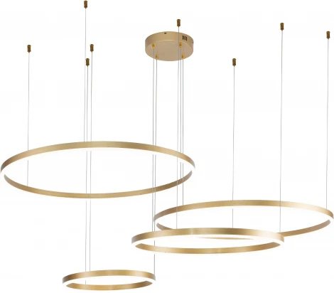 Подвесной светильник Galass V000015L (14001/4P Gold) (LED, 220V, пульт управления, на тросе, кольцо)