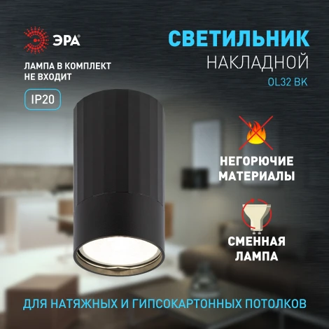 Точечный светильник ЭРА OL32 BK (220V)