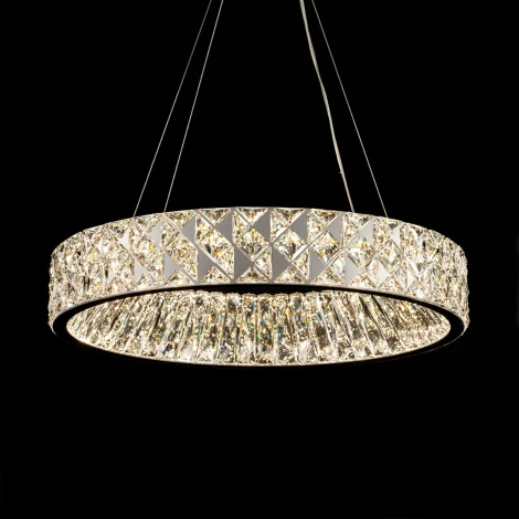 Подвесная люстра светодиодная хрустальная с пультом с регулировкой цветовой температуры Modelux ML.335.600 CR