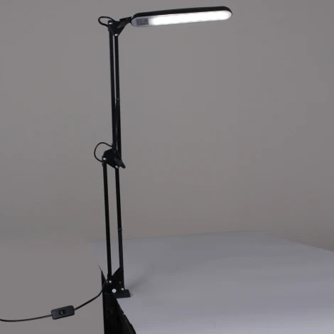 Офисная настольная лампа светодиодная на струбцине с регулировкой цветовой температуры Reluce 00005-0.7-01HV BK