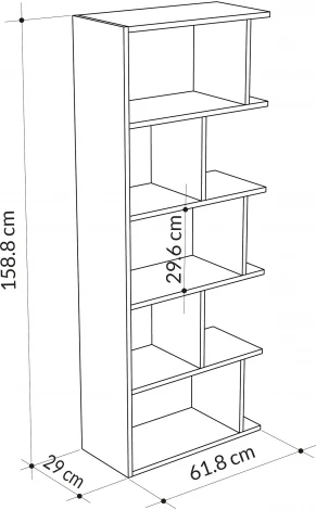 Стеллаж прямой LEVE TAPI BOOKCASE LEV00628