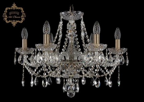 Подвесная люстра Art Classic 11.21 11.21.6.200.Br.Sp (220V, хрусталь, на цепи, подсвечник, свеча)