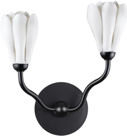 Бра Odeon Light Gardi 5090/2W черный матовый/белый/фарфор G4 LED 2*5W (220V, цветы)