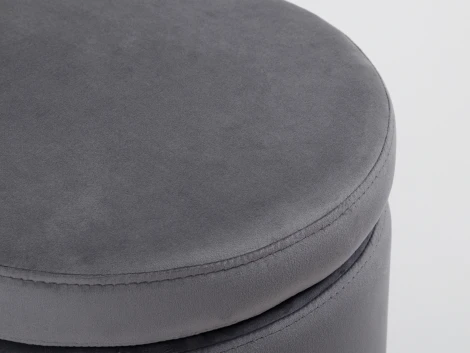 Пуф MyFar Фрэнк с ящиком темно-серый велюр MF1021-1
