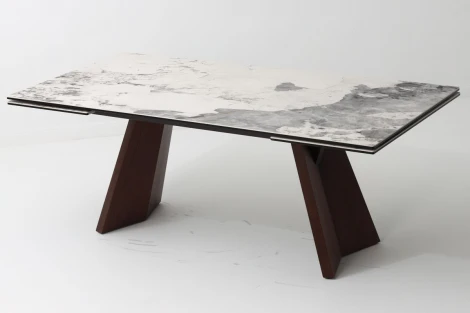 Стол БРИАН (BRIAN) 200 ЦВЕТ ПАНДОРА (MATTE PANDORA) керамика на стекле/ ОРЕХ, ®DISAUR M-City 64670