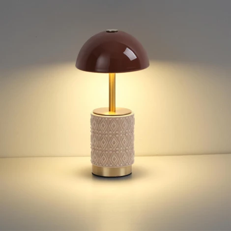 Настольная лампа беспроводная Odeon Light Lulu 5453/3TL светлая бронза/кофейный/бежевый/металл/керамика LED*3W 3000K