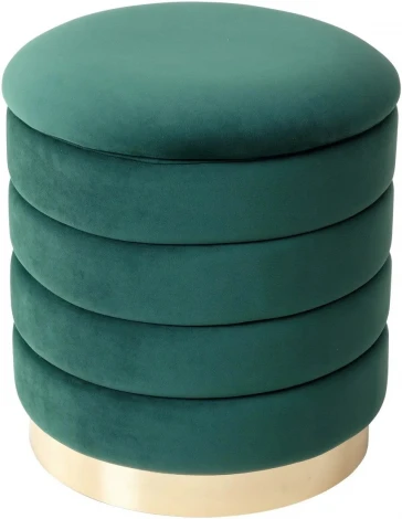Пуф для гостиной ФРЕД зеленый #19, велюр / золотой каркас М-City