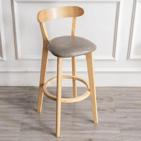 Стул барный Elevate Zenith Hesby (Бук/Полиуретан) арт.HSBI_B016_wooden_greyp