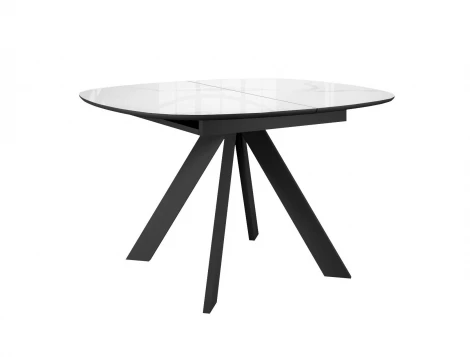 Стол DikLine BK100 Керамика Carrara Gloss (мрамор глянец белый)/подстолье черное/опоры черные 00-00085044