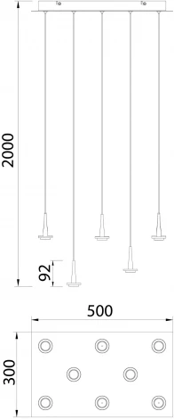 Подвесной светильник без плафона Mantra Andromeda 8934 (LED, 220V, на проводе)