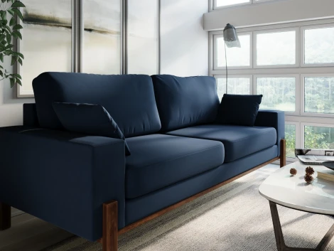 Диван Arsko прямой Хангель велюр синий