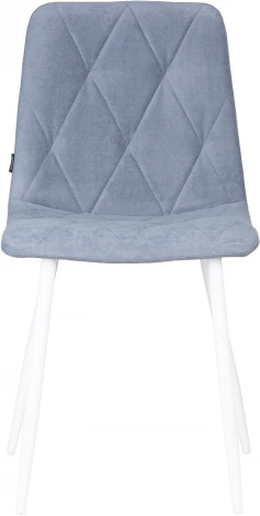 Стул обеденный DOBRIN CHILLY ROMBO (Серо-голубой Simple 26, основание белый) 006 ROMBO, цвет сиденья серо-голубой основания белый