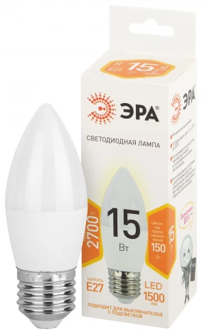 Лампочка светодиодная E27 15 Вт ЭРА LED B35-15W-827-E27 LED B35-15W-827-E27