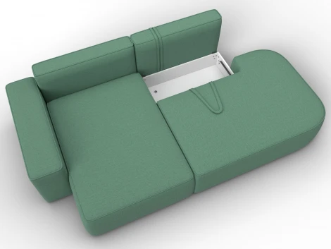 Диван угловой Лига-065 БП угол левый (ДСП,Рогожка/Зеленый) Лига Диванов 134787L