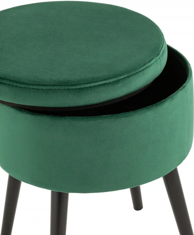 Пуф Клайс с ящиком велюр зелёный УТ000035914