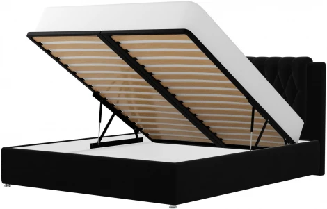 Кровать интерьерная Камилла 200 (Черный/Велюр) Лига Диванов арт.120659