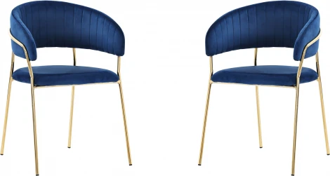 Набор из 2 стульев Whispered Fusion Hesby Велюр/Синий арт.HSBI_DC72_blue_2