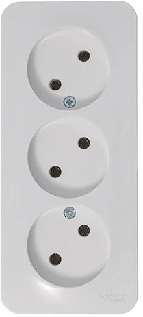 Розетка накладная тройная без заземления (белый) Systeme Electric Blanca BLNRA000311