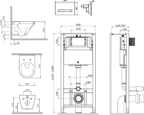 Комплект AM.PM Inspire IS450A38.501700 с сиденьем микролифт, сенсорная кнопка