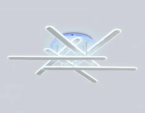 Потолочная люстра светодиодная с подсветкой RGB, с ПДУ Ambrella Acrylica Original FA8907 WH/CH белый/хром 135W 3000K-6400K+RGB