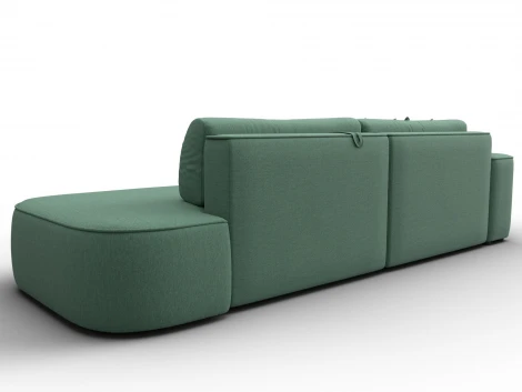 Диван угловой Лига-065 БП угол левый (ДСП,Рогожка/Зеленый) Лига Диванов 134787L