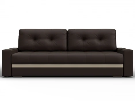 Диван прямой с декором Лига-096 НПБ (ДВП,ДСП,ЛДСП,Брус,Фанера/Пластик/Экокожа/Коричневый,Бежевый) Лига Диванов 133429