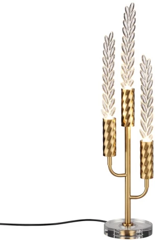 Настольная лампа Odeon Light Kolos 5449/9TL сатинированн.латунь/прозрачн./металл/стекло/хрустальное стекло/эпоксидная смола LED 9W 3000K (220V, выключатель)