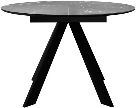 Стол DikLine SKC100 d1000 Керамика Серый мрамор,подстолье черное,опоры черные