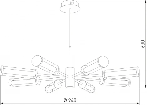 Потолочная люстра на штанге Eurosvet Stark 50386 LED латунь (220V)