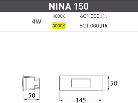 Встраиваемый светильник уличный Fumagalli Nina 6C1.000.000.LYJ1L (220V, IP55)