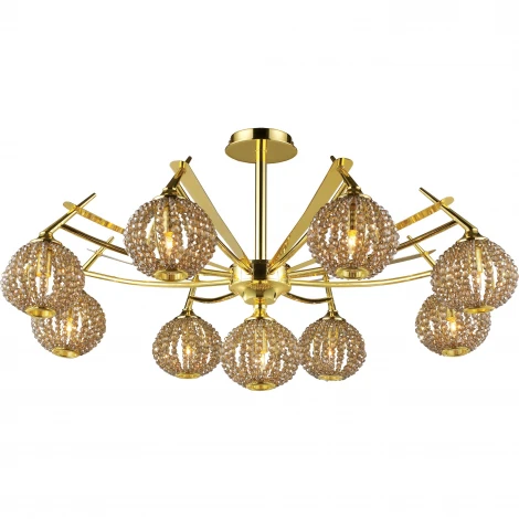 Потолочная люстра N-Light 917 917-09-33 gold + brown crystal