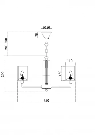 Подвесная люстра Maytoni Metropolitan H015PL-06G