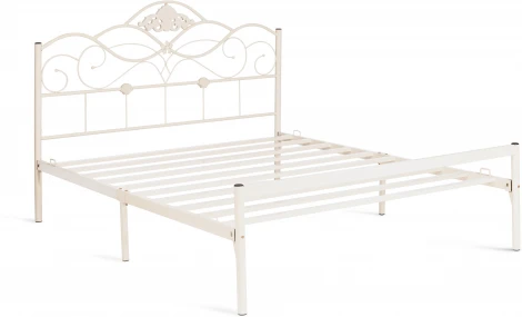 Кровать Tetchair Federica (Дерево гевея,Металл/Белый) 20109