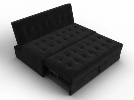 Диван прямой Лига-107 (140) (ЛДСП,Брус,Фанера,Велюр/Черный) Лига Диванов 134911