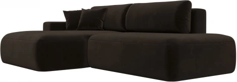 Диван угловой Лига-036 НПБ Модерн левый угол (Коричневый/Микровельвет) Лига Диванов арт.121400L