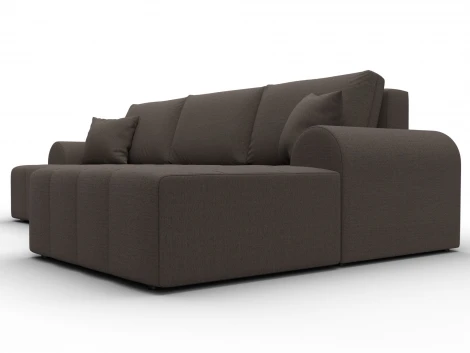 Диван угловой Лига-080 угол правый (ДСП/Пластик/Рогожка/Коричневый) Лига Диванов 134741