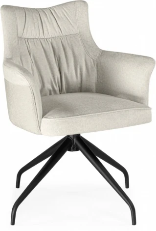 Стул на металлокаркасе Woodville Kaser 360 крутящийся ivory / black арт.15842
