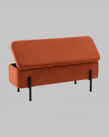 Банкетка Stool Group Болейн с ящиком велюр терракотовый черные ножки арт.УТ000040203