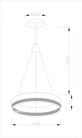 Подвесной светильник светодиодный V1760-PL Crime LED*26W (220V, на тросе, кольцо)