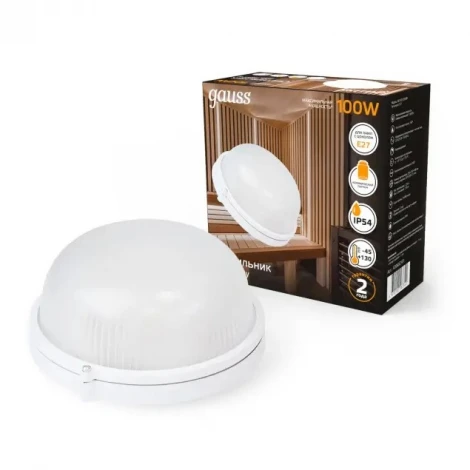 Настенно-потолочный светильник Gauss НБП 926602101 (220V, круглые, IP54)