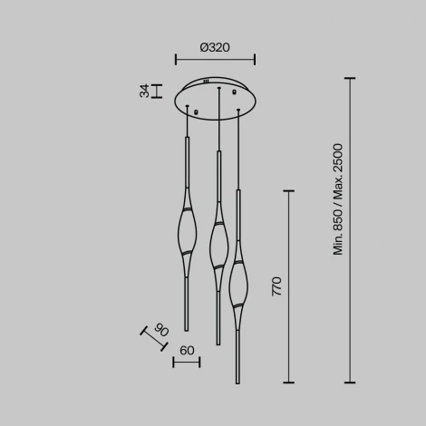 Подвесной светильник светодиодный хрустальный Modelux MODESTYLE MS.88921.3 CH