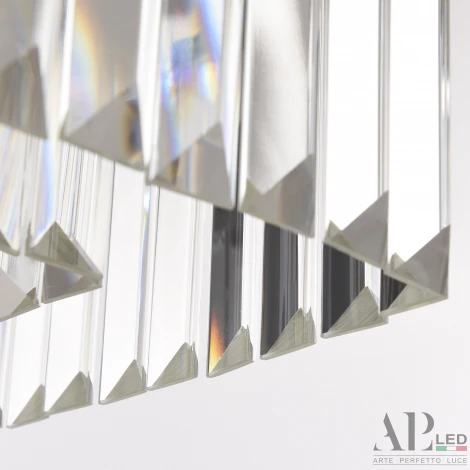 Подвесная люстра светодиодная APL LED Sicilia SH11.57.A.Ni.4000 (220V, хрусталь, на тросе)